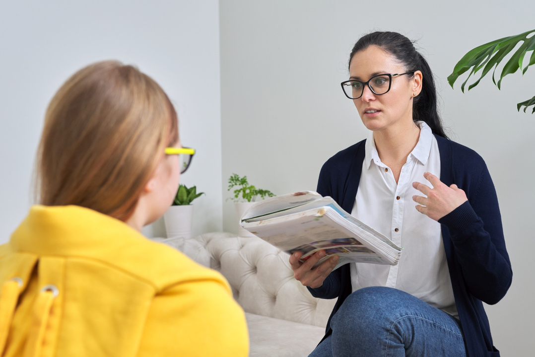 Female Teacher Teaching Individually, Lesson for Preteen Girl